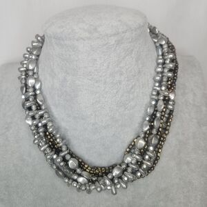 Premier Designs " Wear It Now " Silver and Gold Multi-Strand Necklace NWT